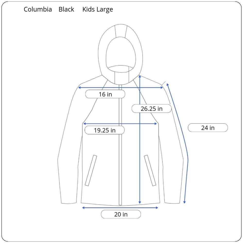 Columbia Interchange Outgrown Kids Large Black Snowflake Lined Waterproof Jacket - Picture 3 of 10